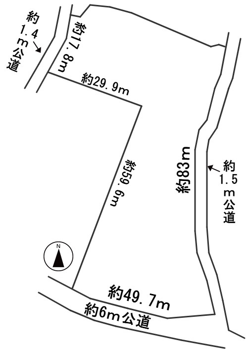 ６４８０２　岐阜市粟野西土地の区画図