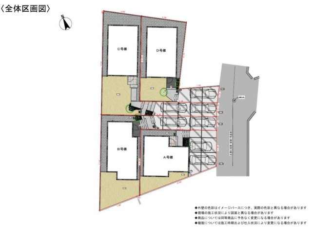 横浜市金沢区高舟台2丁目 新築戸建て【仲介手数料無料】カースペース2台の区画図
