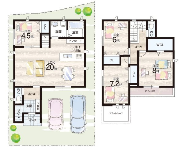 大阪府岸和田市南町　新築一戸建ての間取り|1号地