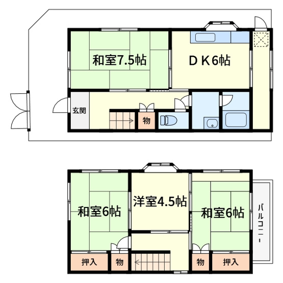 【間取り】 | 大蔵司平山貸家（短期専用）