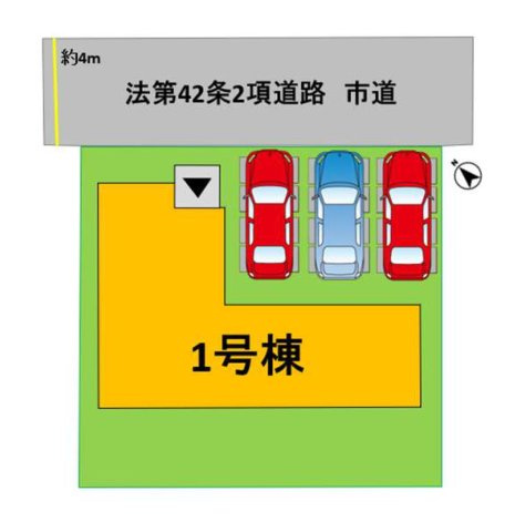 熊本市東区三郎2丁目第1-1棟（1号棟）　の区画図|配置図（1号棟）