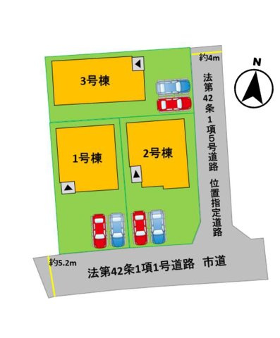 熊本市南区田井島2丁目第1-3棟（2号棟）　の区画図|配置図（2号棟）