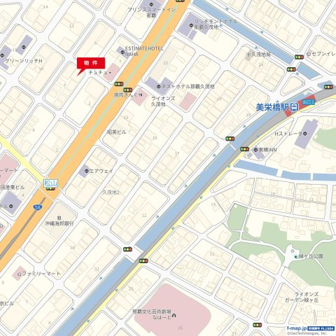 Dパーキング那覇市松山2丁目第2の地図