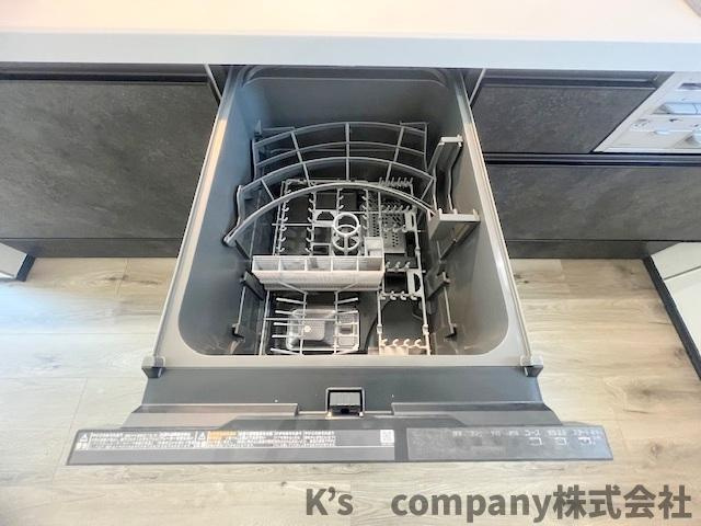 茅ヶ崎市矢畑　新築戸建　1号棟のキッチン|食器洗い乾燥機付きで家事の時短に役立ちます☆