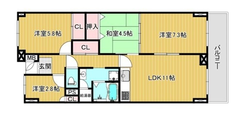 寝屋川サンハイツA棟の間取り|間取り図はいかがですか？ご希望を叶える間取りですか？リビングの広さは？水回りの位置は？カウンターキッチン？など色々な情報が集約されています。弊社ではリフォームなどのご相談も承っております。