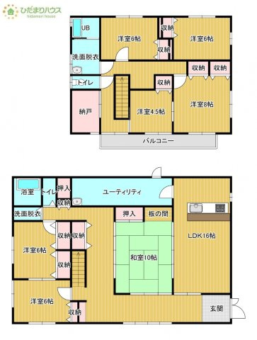 【間取り】 | 下妻市下妻戊　中古戸建 | こたつや扇風機などの季節物もポンポンしまえる大容量の納戸付き♪