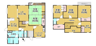 【間取り】 | 和泉市いぶき野1丁目　戸建住宅 | 二世帯にも対応できる５SLDKの間取りです。
