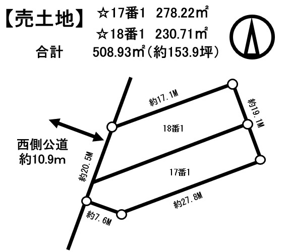 売土地　広尾町丸山通北1の土地図