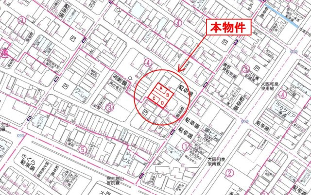 堺区京町通新築戸建て　4棟新規分譲　の地図