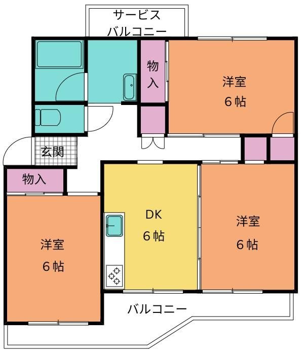 狭山グリーンハイツ　８号棟の間取り