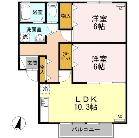 サニークレスト　Ｂ棟の間取り