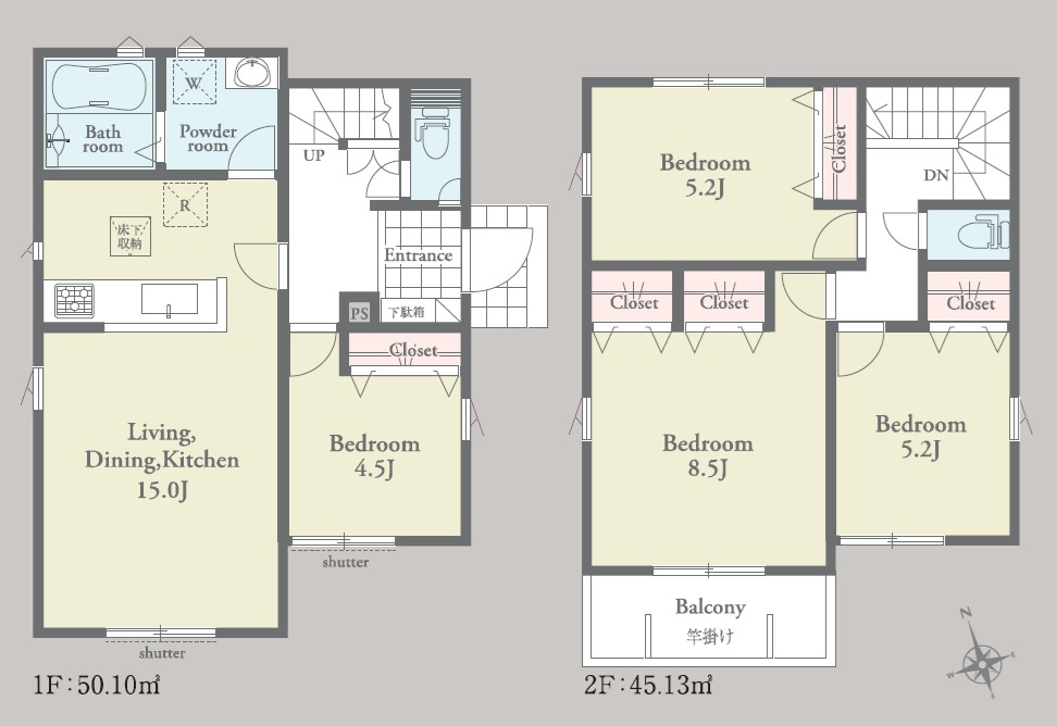 あきる野市草花　全3棟の間取り|３号棟間取り図
