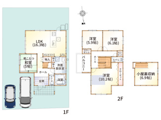 【間取り】 | 野洲市小篠原　4-2号地　新築戸建