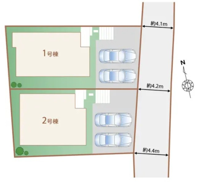 沼津市東熊堂　新築戸建　全２棟　２号棟の区画図