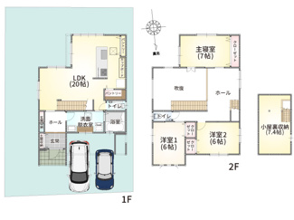 【間取り】 | 野洲市小篠原　4-1号地　新築戸建