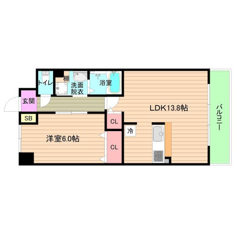 大阪市城東区関目１丁目の賃貸マンションの間取り