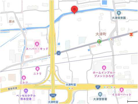 よかタウン／菊池郡大津町室11期／１号棟の地図