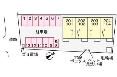 【区画図】 | ピースフルＡ | 駐車場