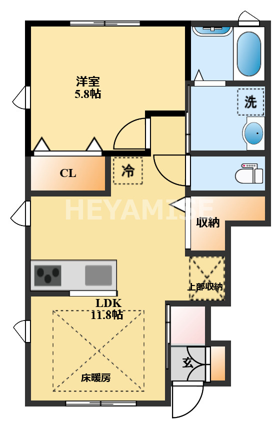 Amazing今村B棟の間取り