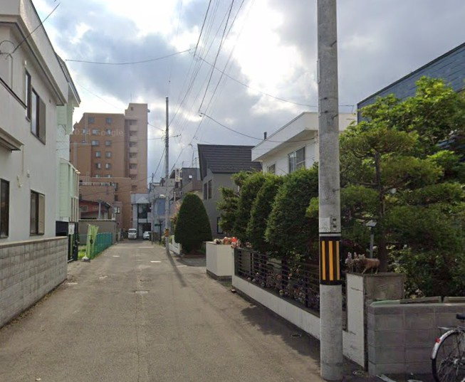 大通西２５丁目土地（2区画合計）の前面道路含む現地写真|前面道路