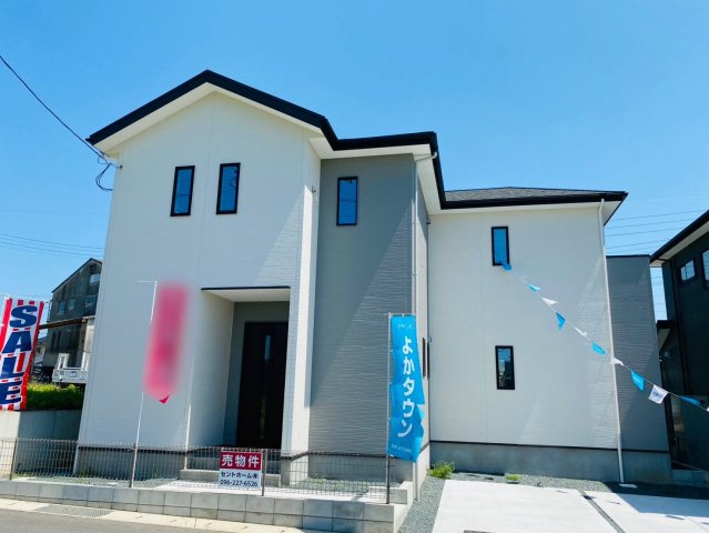 よかタウン／益城町大字広崎2期／１号棟の外観|お洒落なデザインの４LDK☆駐車場並列2台可能！