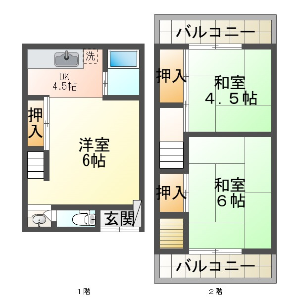 妙法寺東谷テラスハウスの間取り