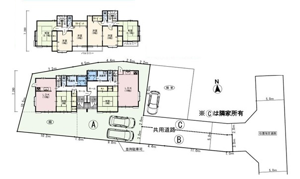◎茅ヶ崎市菱沼3丁目　中古戸建の間取り|4LDK+4LDK☆2世帯住宅にもおススメ♪