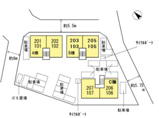 ミーツハオスK B棟の区画図