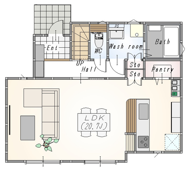 【間取り】 | 収納力+将来設計が魅力のファミリー向け住宅 | 1階間取り