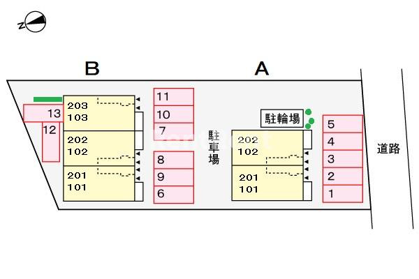 一宮市奥町字県郭のアパートの駐車場|駐車場