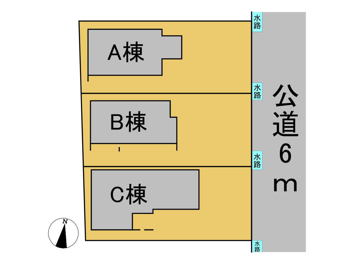 新築戸建　岐阜市旦島５丁目　全３区画分譲の区画図|■区画図
■YAMADA電機の　ヤマダ不動産　株式会社リライフ　
いつでもお問合わせ下さい。