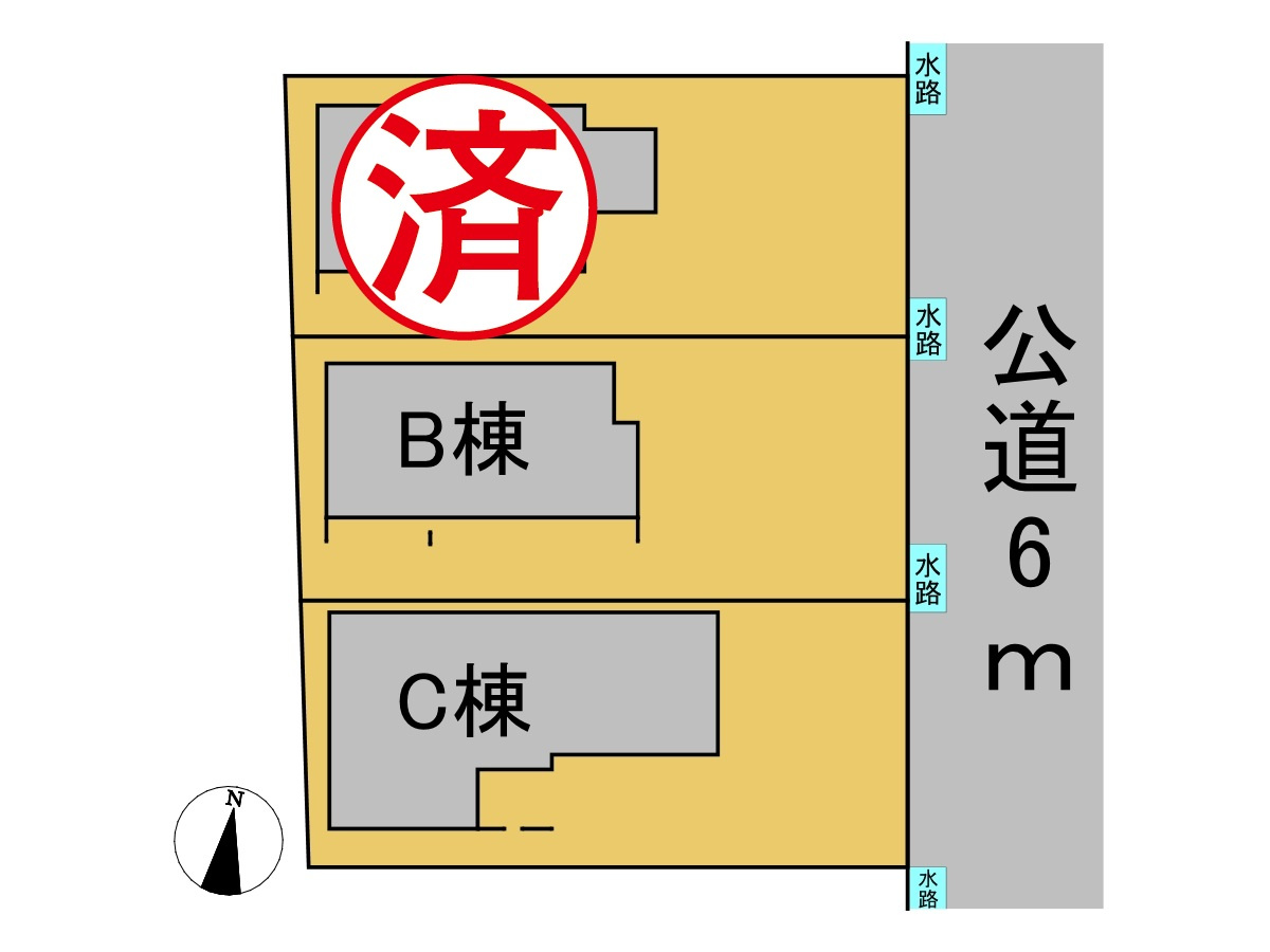 新築戸建　岐阜市旦島５丁目　全３区画分譲の区画図|■区画図
■YAMADA電機の　ヤマダ不動産　株式会社リライフ　
いつでもお問合わせ下さい。