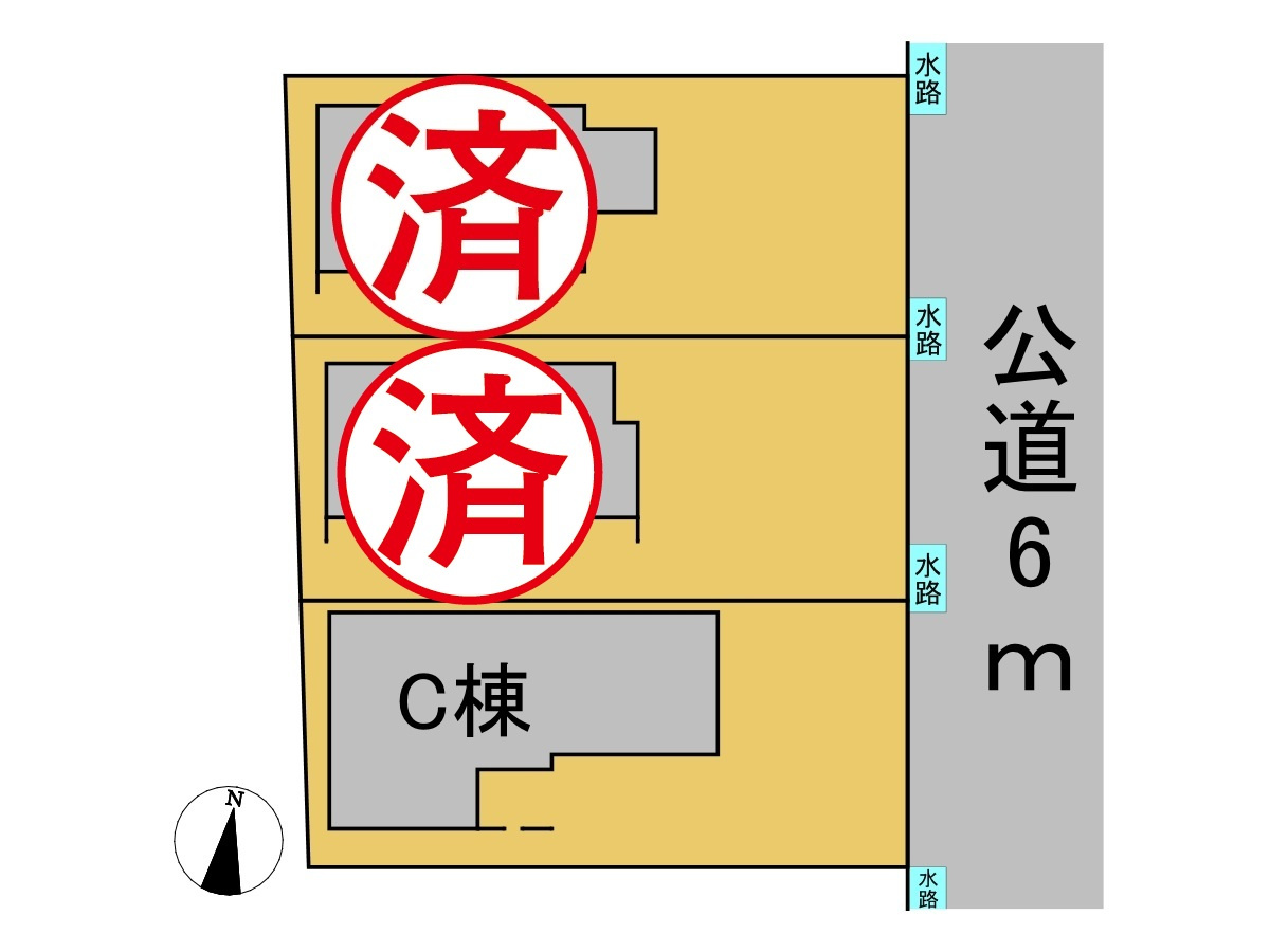 新築戸建　岐阜市旦島５丁目　全３区画分譲の区画図|■区画図
■YAMADA電機の　ヤマダ不動産　株式会社リライフ　
いつでもお問合わせ下さい。