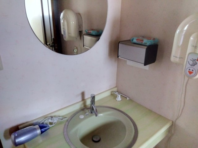 【独立洗面台】 | 売中古戸建　田方郡函南町丹那 | 鏡が大きくスペースも広いので忙しい朝に便利です。窓があるので明るい室内です。