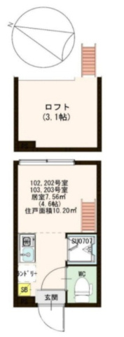 板橋区向原２丁目のアパートの間取り