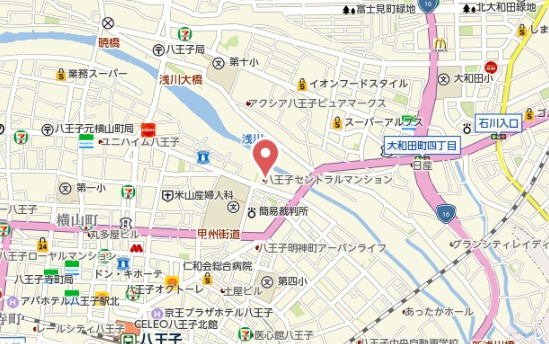 祝：成約済み　八王子セントラルマンション　八王子市　中古マンションの地図|～仲介手数料無料☆八王子ひなた不動産～八王子セントラルマンション