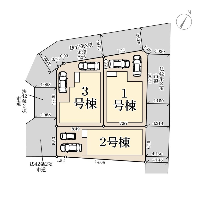 熊本市東区昭和町第3-3棟（2号棟）の区画図|配置図（2号棟）