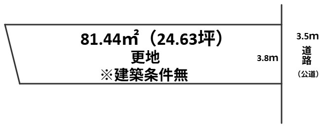 　北野西白梅町建築条件無土地の土地図