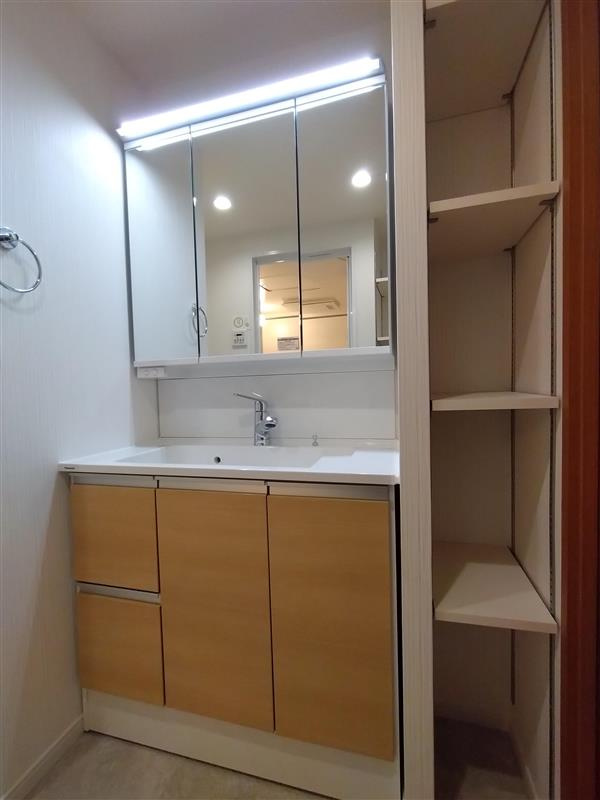 グランドメゾン茶屋ヶ坂の独立洗面台|独立洗面台、朝の身支度には欠かせません