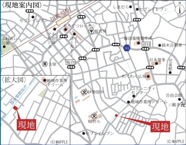 伊勢原市桜台　新築１棟の地図|伊勢原市桜台5-14-4付近