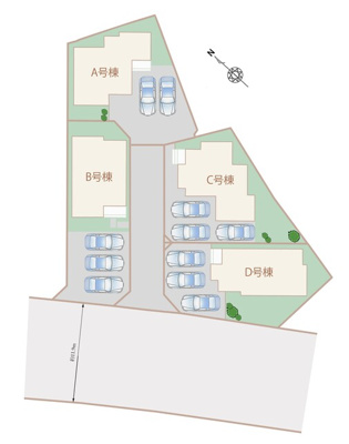 【区画図】 | 島田市金谷根岸町 新築一戸建て D号棟 | D号棟の区画図です