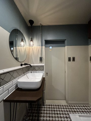 【独立洗面台】 | しみずサンパレスマンション | 大きめの洗面台　シングルレバーで使いやすく