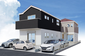 【外観】 | 茅ヶ崎市柳島2丁目  2号棟 1期 | イメージパース（完成時に現況と異なる場合は現況優先となります）