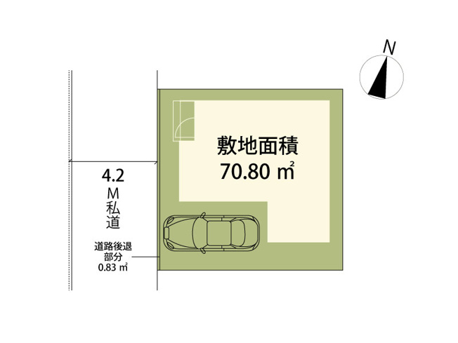【区画図】 | 志木市中宗岡2丁目　新築一戸建住宅　全1棟　(志木本店) | 南西道路に面した陽当たり良好な整形地。毎日の生活に嬉しいカースペース付き！
