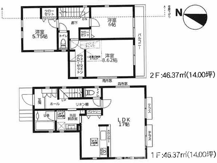寒川町岡田７丁目２８２６番２７新築戸建の間取り