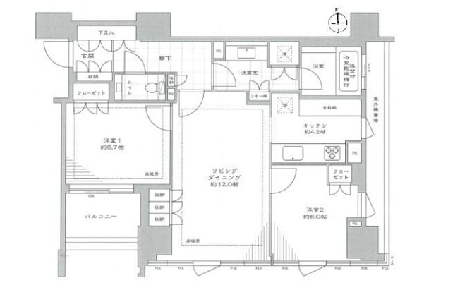 【間取り】 | ★仲介手数料半額★麹町パークハウス（麹町駅から徒歩2分の立地にあるランドマーク型分譲マンション）