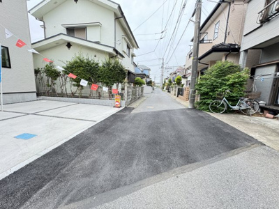 【前面道路含む現地写真】 | 柏市十余二新築戸建（十余二７期） | 北側前面道路