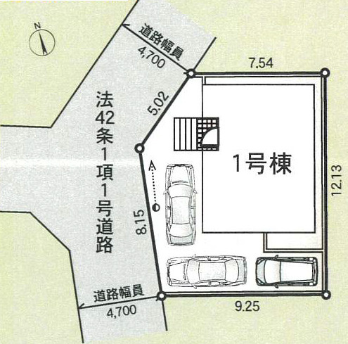 平塚市田村第45　新築戸建　全1棟1号棟の区画図