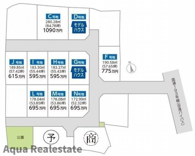 高松市仏生山町　モデルハウスの区画図