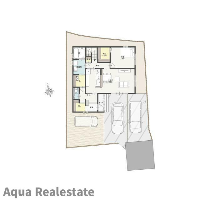 高松市仏生山町甲の新築一戸建の区画図